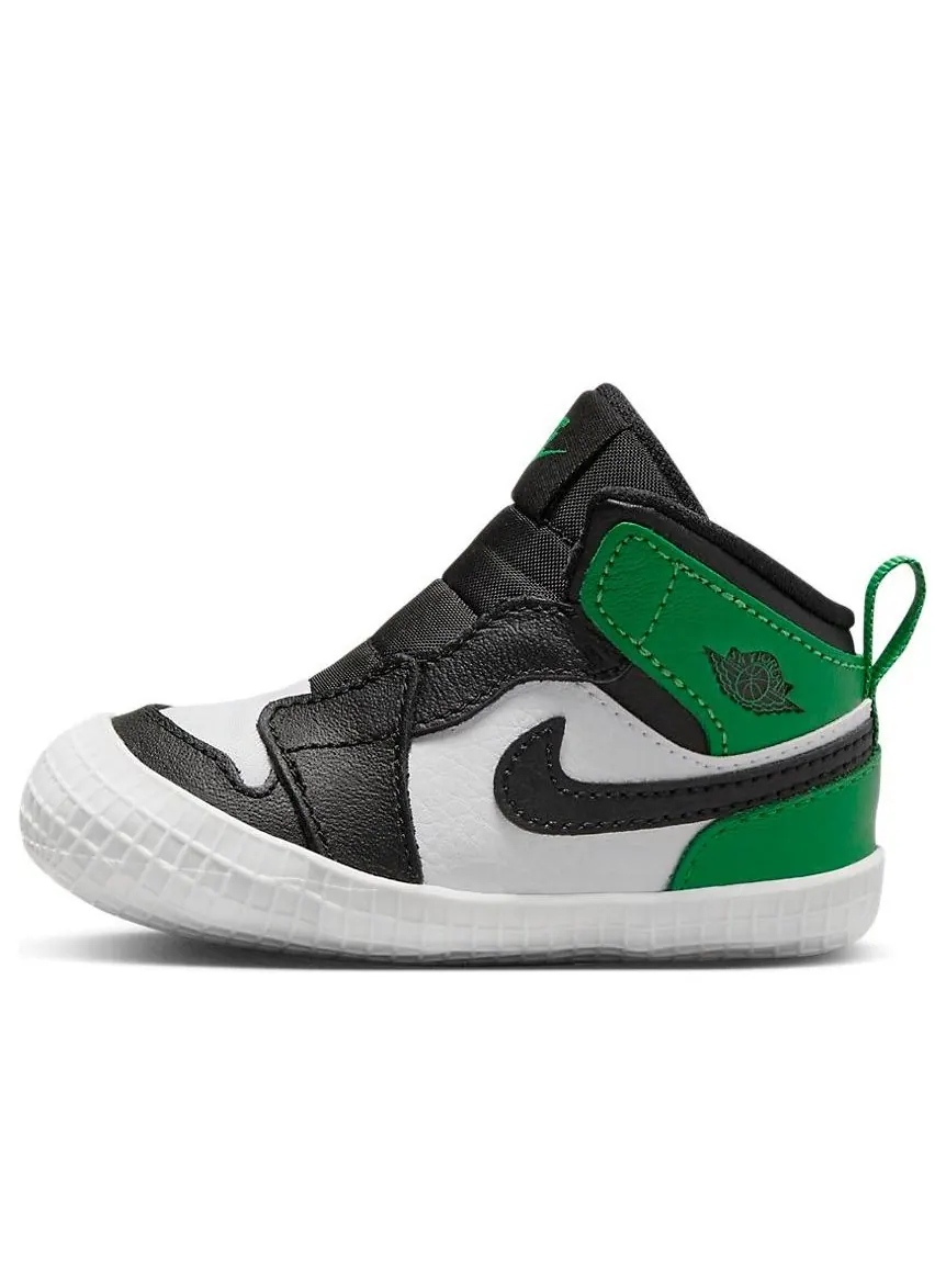 Кроссовки (TD) Air Jordan 1 Mid 'Black Lucky Green' — изображение 1 из 6, белый