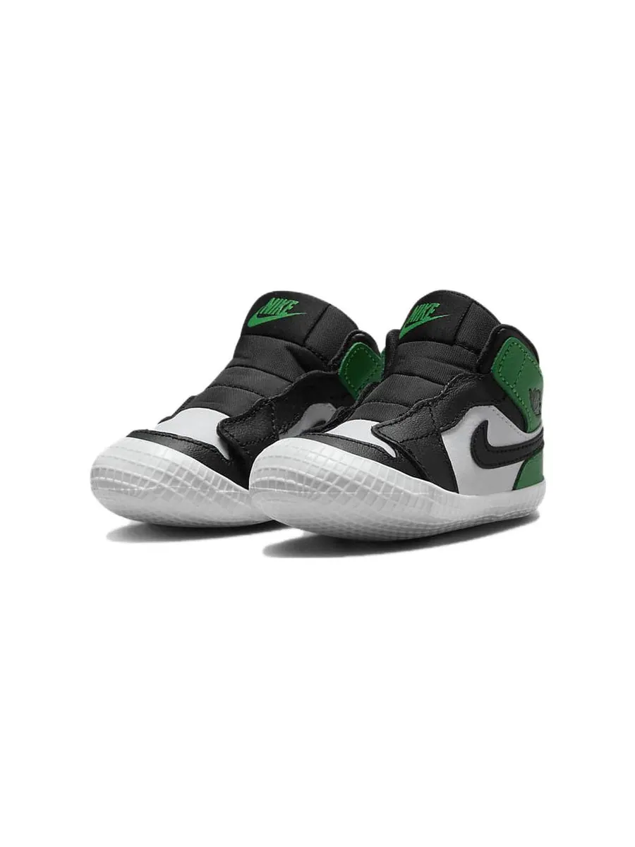 Кроссовки (TD) Air Jordan 1 Mid 'Black Lucky Green' — изображение 3 из 6, белый