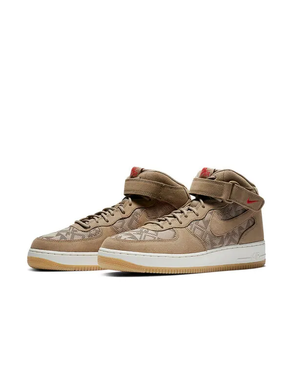 Кроссовки air force 1 mid 07 премиум Nike — изображение 3 из 4, коричнево-красный