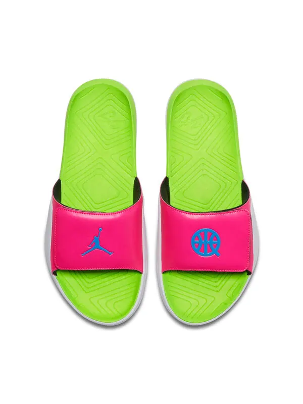 Тапочки hydro 7 slide quai 54 розовые Air Jordan — изображение 3 из 4, розовый/зеленый