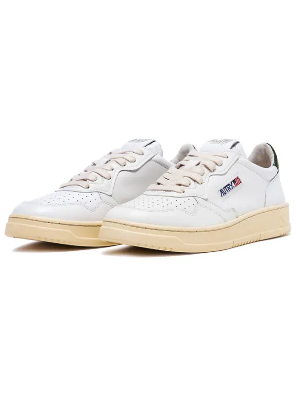 Кроссовки medalist leather low 'white dark green' Autry — изображение 2 из 4, белый/темный зеленый