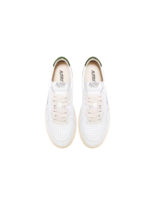 Кроссовки medalist leather low 'white dark green' Autry — изображение 3 из 4, белый/темный зеленый
