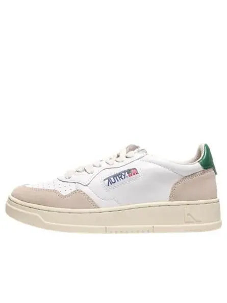 Кроссовки medalist leather low 'suede beige' Autry — изображение 1 из 4, бежевый/белый/зеленый