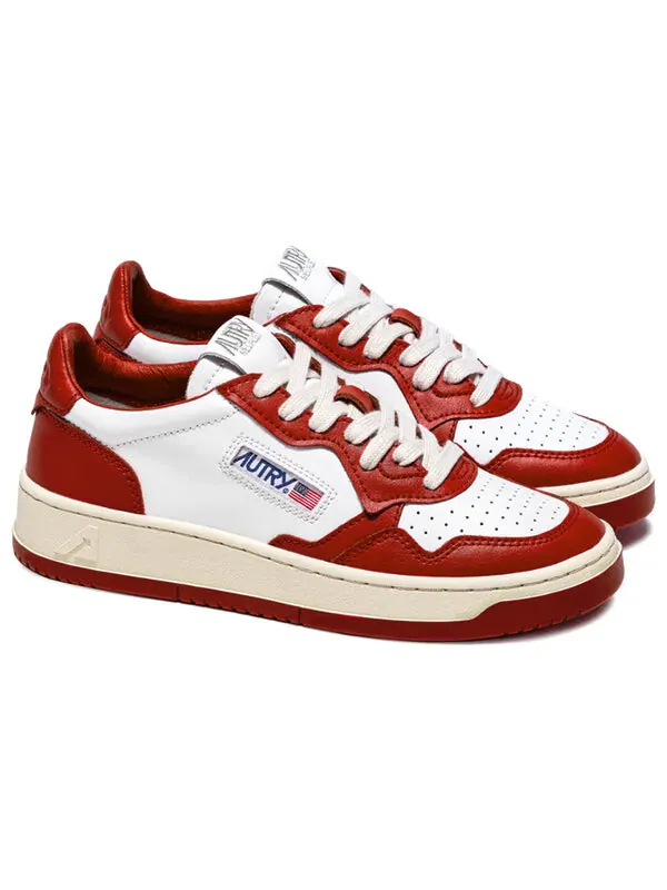 Кроссовки medalist low leather 'red white' Autry — изображение 2 из 3, белый/красный