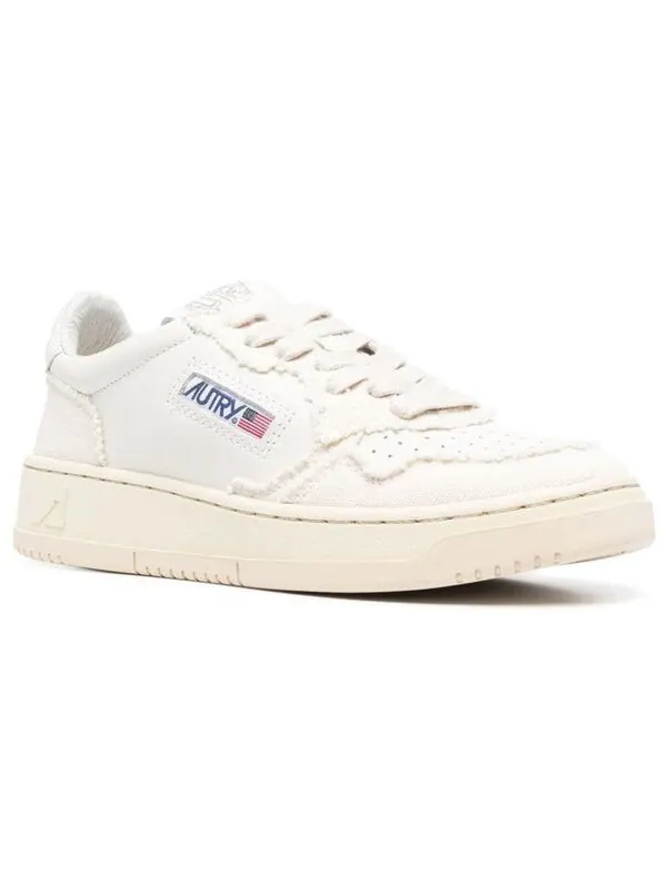 Кроссовки medalist low soft goatskin and frayed canvas 'white and ivory white' Autry — изображение 2 из 4, белый