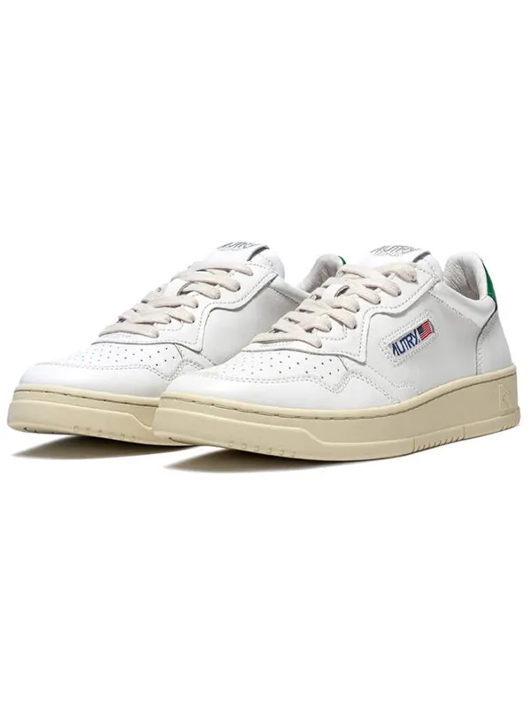 Кроссовки medalist leather low 'white green' Autry — изображение 2 из 4, белый/зеленый/кремовый