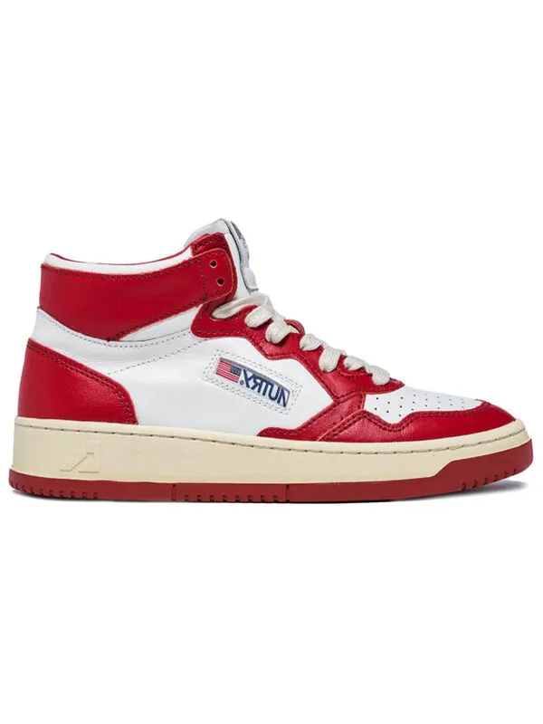 Кроссовки medalist mid leather sneakers two-toned 'white red' Autry — изображение 2 из 4, белый/красный