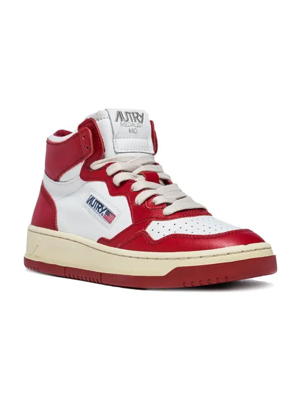 Кроссовки medalist mid leather sneakers two-toned 'white red' Autry — изображение 3 из 4, белый/красный