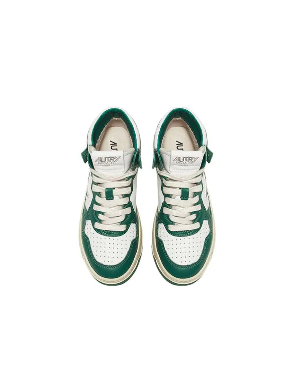 Кроссовки medalist mid leather sneakers two-toned 'white green' Autry — изображение 3 из 4, белый/зеленый