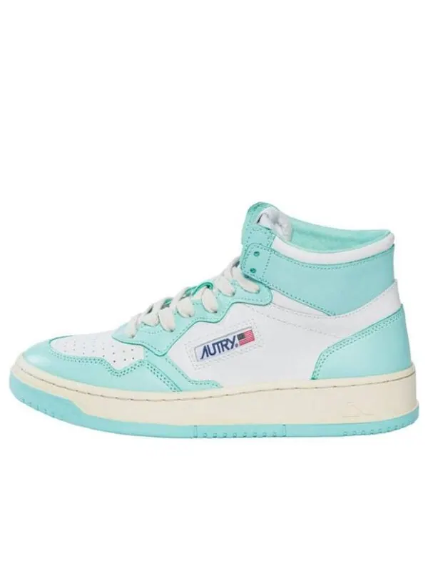 Кроссовки medalist mid leather sneakers two-toned 'white light teal' Autry — изображение 1 из 4, белый