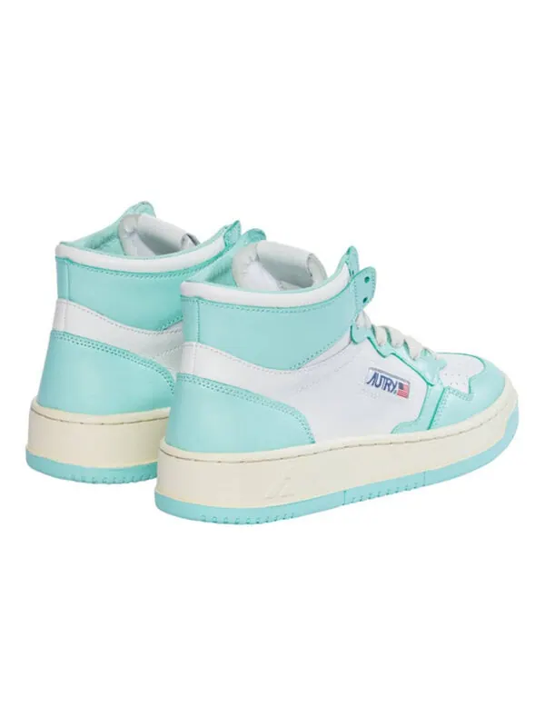 Кроссовки medalist mid leather sneakers two-toned 'white light teal' Autry — изображение 4 из 4, белый
