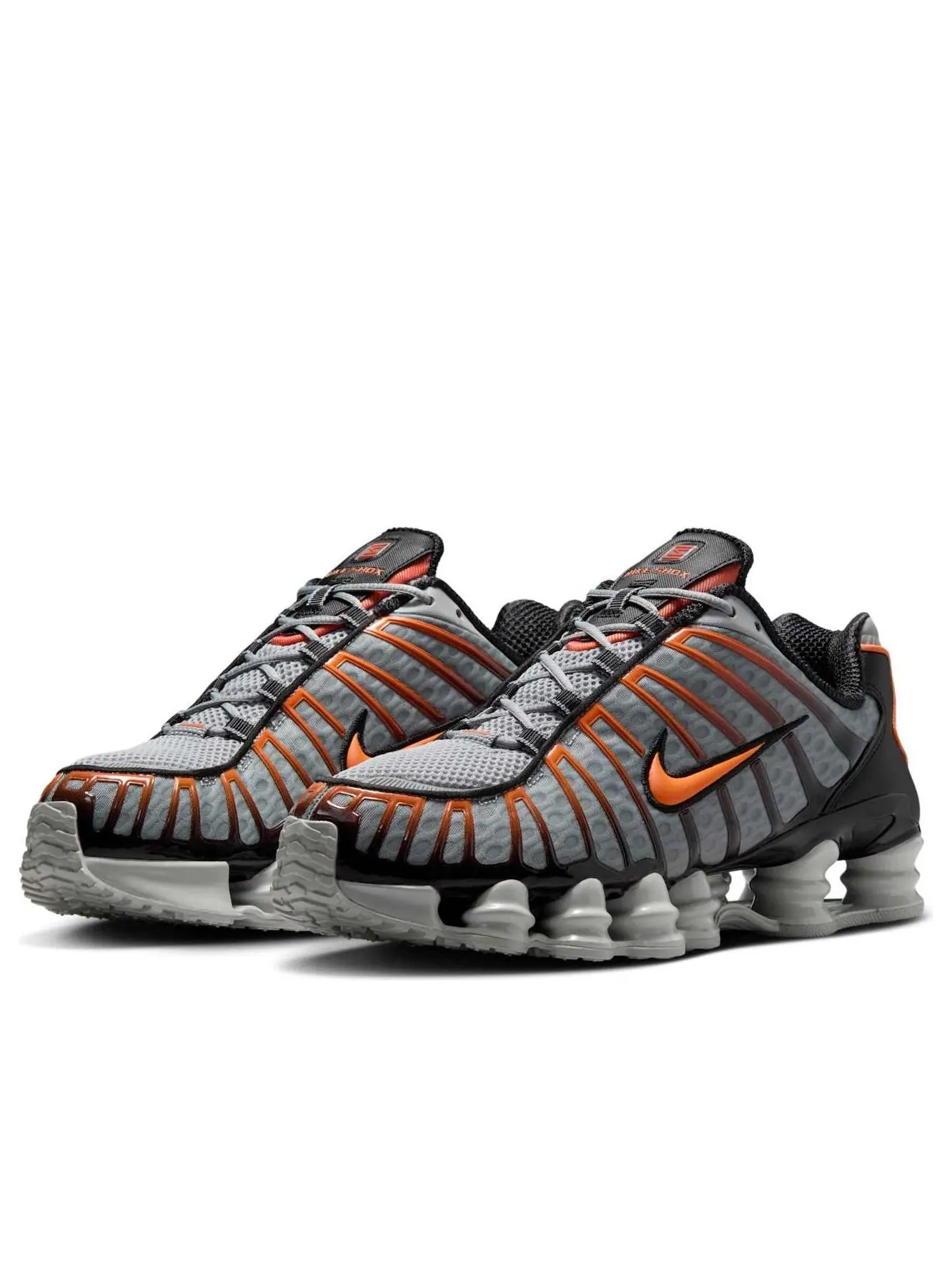 Кроссовки Nike Shox TL 'Light Smoke Grey Black Bright Mandarin' — изображение 3 из 6, серый