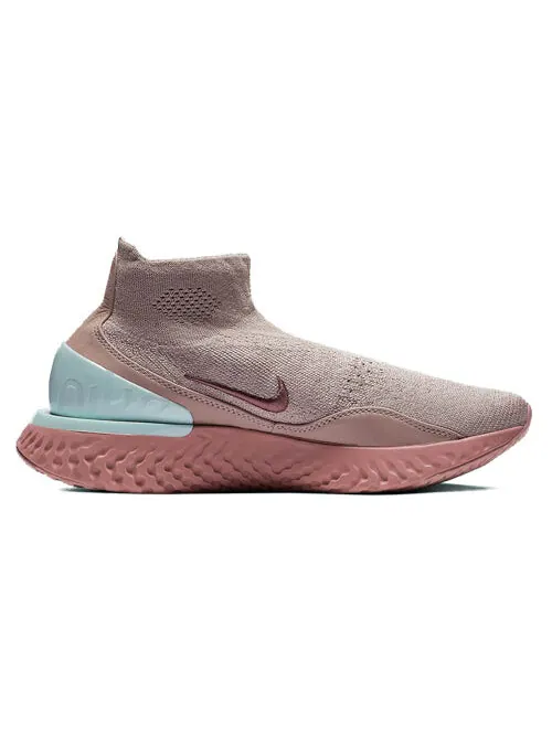 Кроссовки rise react flyknit Nike — изображение 2 из 4, розовый