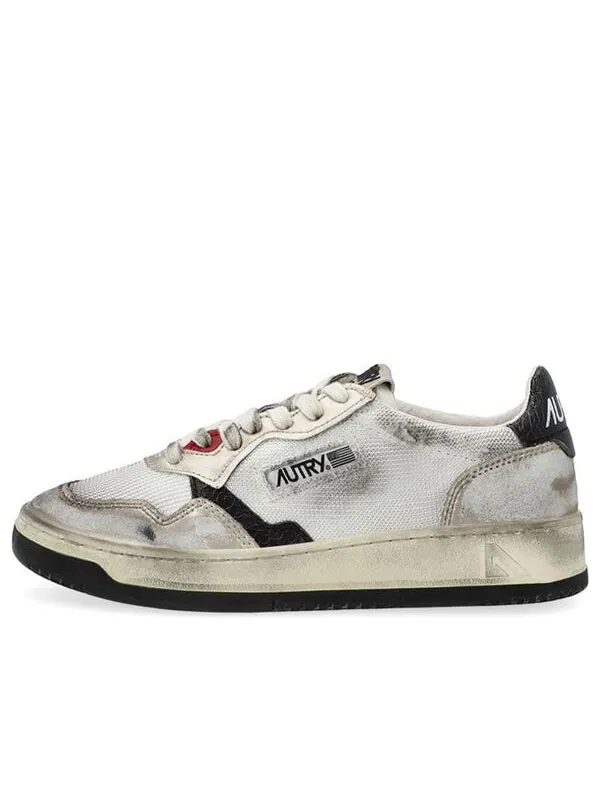 Кроссовки low super vintage mesh sneakers 'white black' Autry — изображение 1 из 4, белый/черный