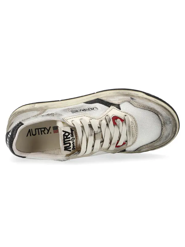Кроссовки low super vintage mesh sneakers 'white black' Autry — изображение 3 из 4, белый/черный