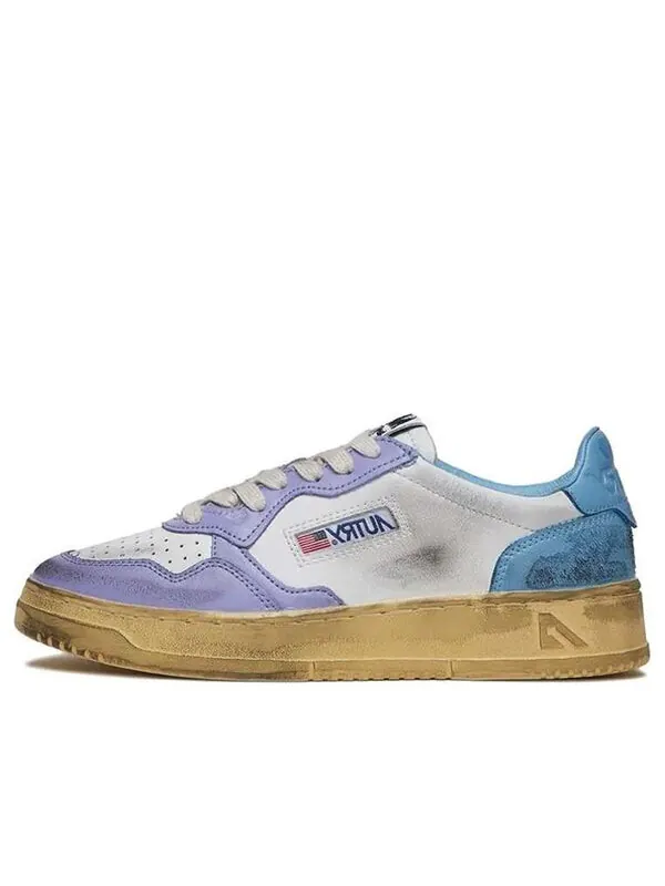 Кроссовки medalist super vintage low leather sneakers 'white purple blue' Autry — изображение 1 из 4, белый/фиолетовый/синий
