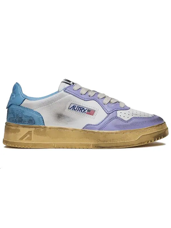 Кроссовки medalist super vintage low leather sneakers 'white purple blue' Autry — изображение 2 из 4, белый/фиолетовый/синий