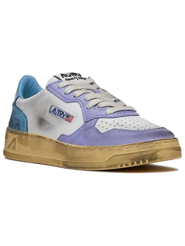 Кроссовки medalist super vintage low leather sneakers 'white purple blue' Autry — изображение 3 из 4, белый/фиолетовый/синий