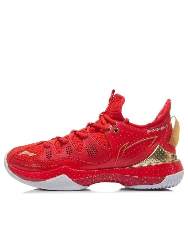 Кроссовки алебарда 3 Li-Ning — изображение 1 из 4, красный/белый/золотистый