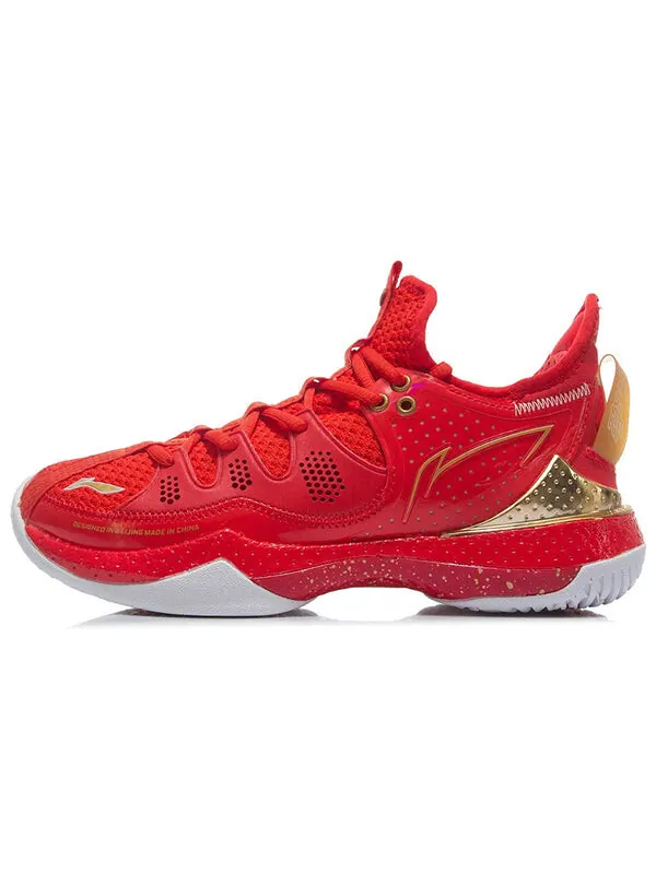 Кроссовки алебарда 3 Li-Ning — изображение 2 из 4, красный/белый/золотистый