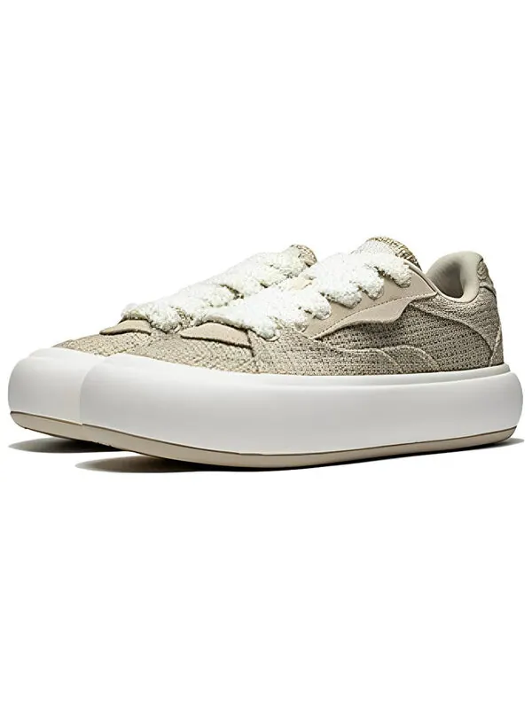 Кроссовки на платформе с пуховыми вставками для скейтбординга Li-Ning — изображение 4 из 4, коричневый/белый