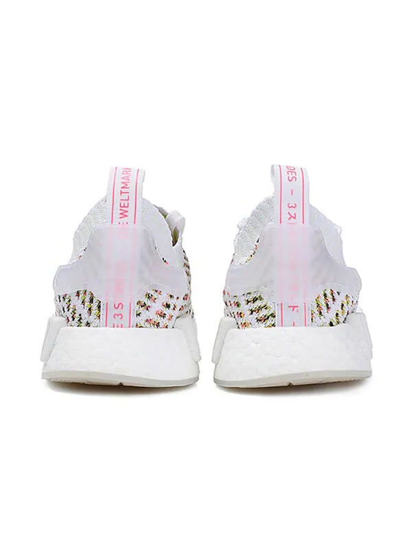 Кроссовки nmd_r1 primeknit Adidas — изображение 2 из 4, белый/желтый/розовый