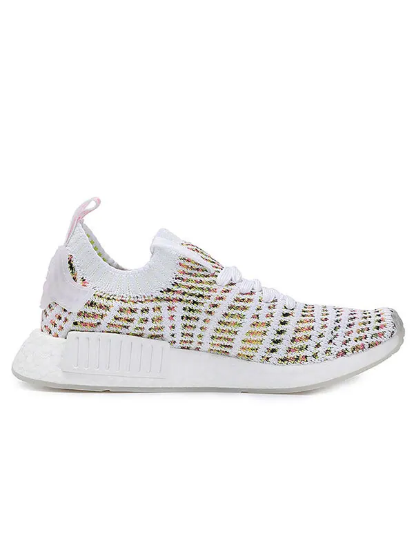 Кроссовки nmd_r1 primeknit Adidas — изображение 3 из 4, белый/желтый/розовый