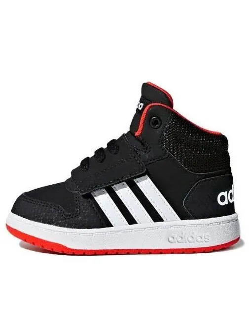 Кроссовки hoops 2.0 средние Adidas — изображение 1 из 4, черный/белый/красный