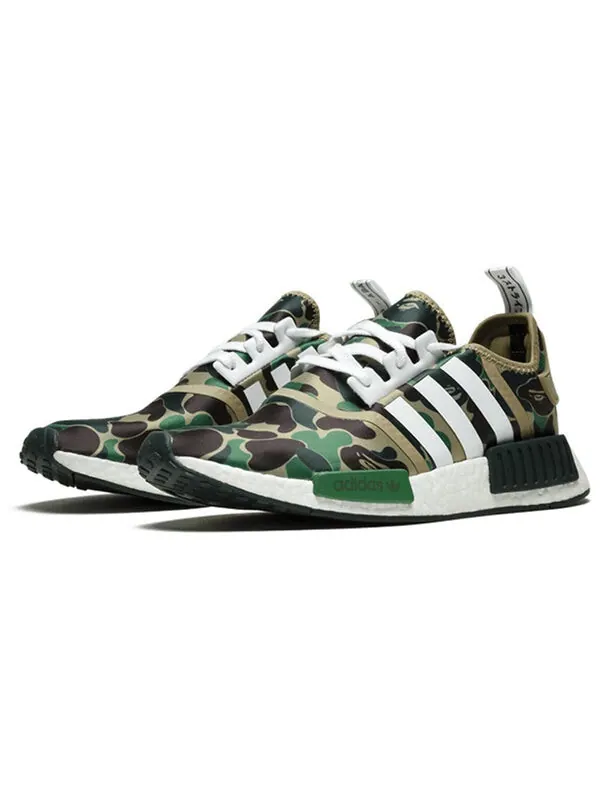 Кроссовки xa bathing ape nmd_r1 Adidas — изображение 3 из 4, зеленый