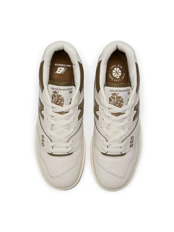 Кроссовки x aime leon dore 550 New Balance — изображение 3 из 4, белый/оливковый