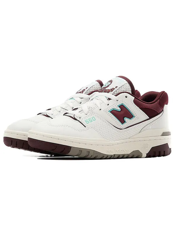 Кроссовки 550 New Balance — изображение 3 из 4, винный красный/белый