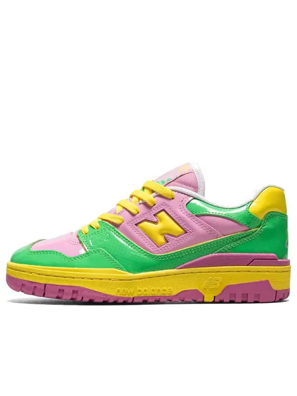 Кроссовки 550 y2k лакированная кожа упаковка New Balance — изображение 1 из 4, зеленый/розовый/желтый