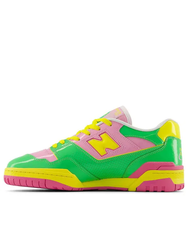 Кроссовки 550 y2k лакированная кожа упаковка New Balance — изображение 2 из 4, зеленый/розовый/желтый