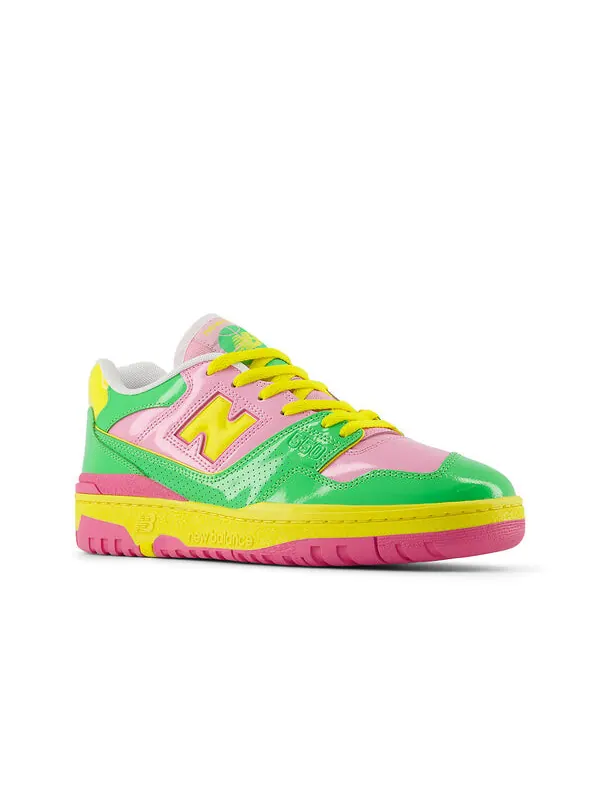 Кроссовки 550 y2k лакированная кожа упаковка New Balance — изображение 3 из 4, зеленый/розовый/желтый