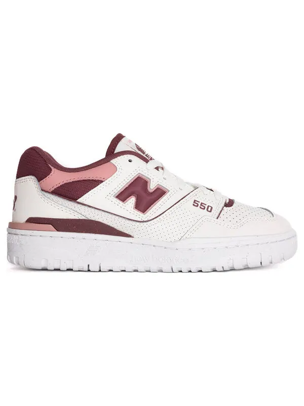 Кроссовки 550 New Balance — изображение 2 из 4, белый/бордовый