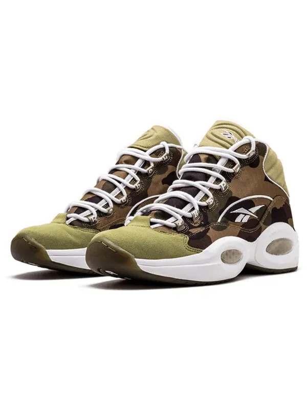 Кроссовки a bathing ape x mita sneakers x question mid '1st camo' Reebok — изображение 2 из 4, зеленый