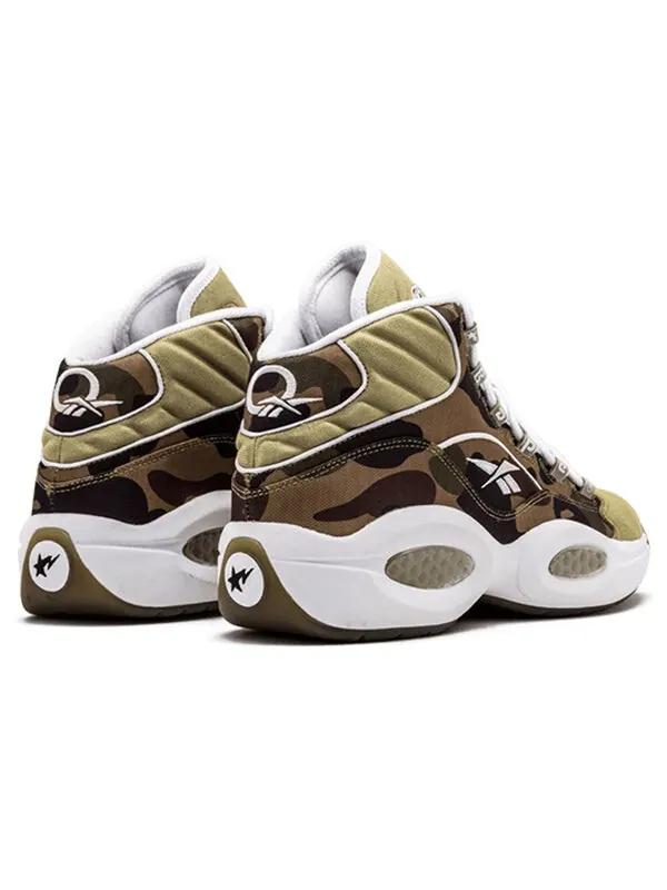 Кроссовки a bathing ape x mita sneakers x question mid '1st camo' Reebok — изображение 3 из 4, зеленый