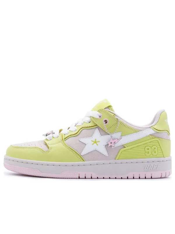Кроссовки sk8 sta leather low 'yellow pink' A Bathing Ape — изображение 1 из 4, желтый/белый/розовый