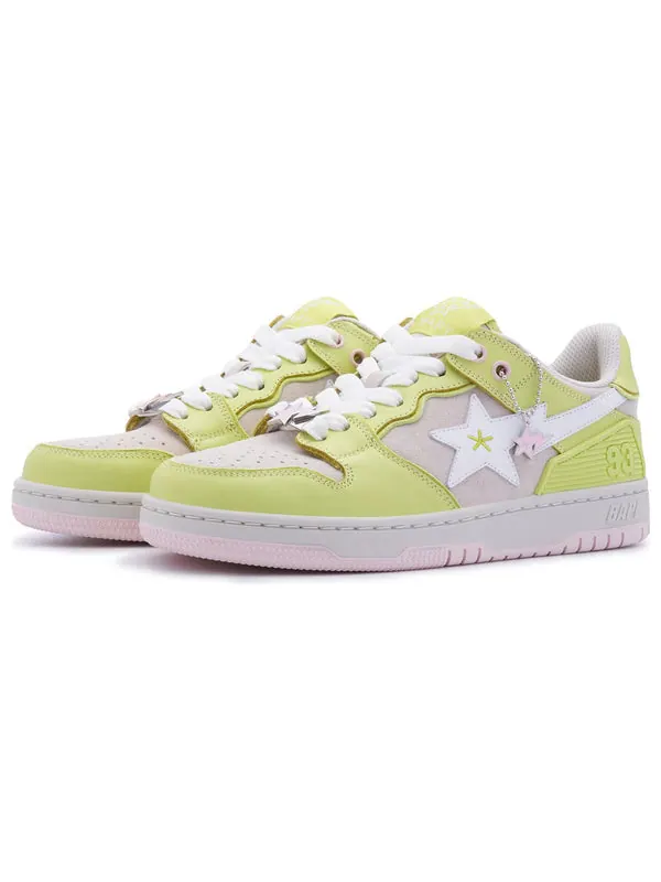 Кроссовки sk8 sta leather low 'yellow pink' A Bathing Ape — изображение 3 из 4, желтый/белый/розовый