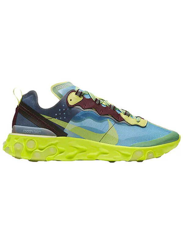Кроссовки undercover x react element 87 Nike — изображение 2 из 4, синий/желтый