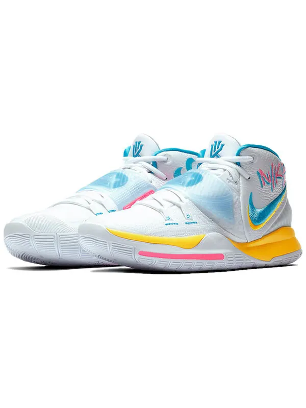 Кроссовки Nike Kyrie 6 EP 'Neon Graffiti' — изображение 3 из 4, белый/синий