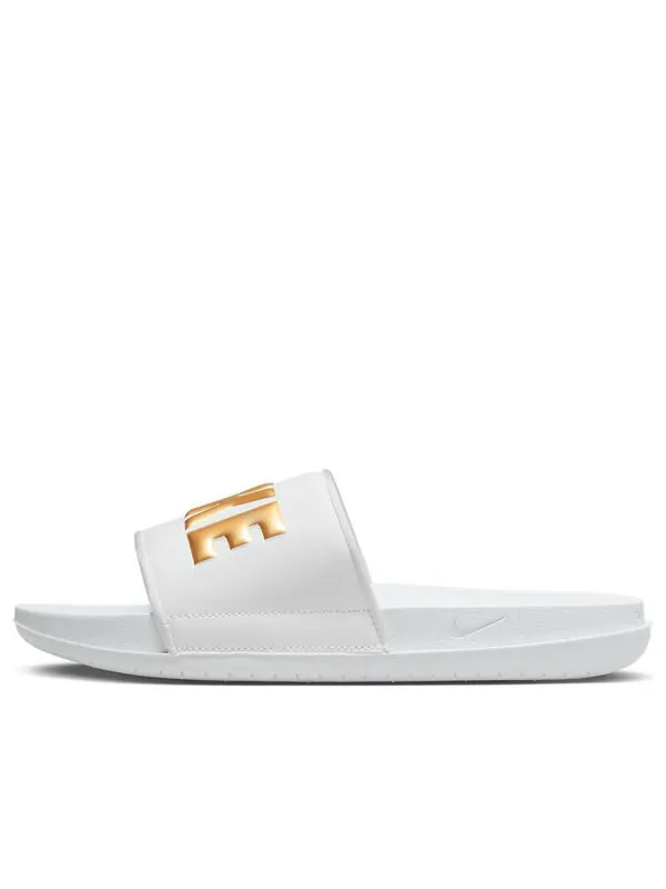 Тапочки offcourt slide 'white metallic gold' Nike