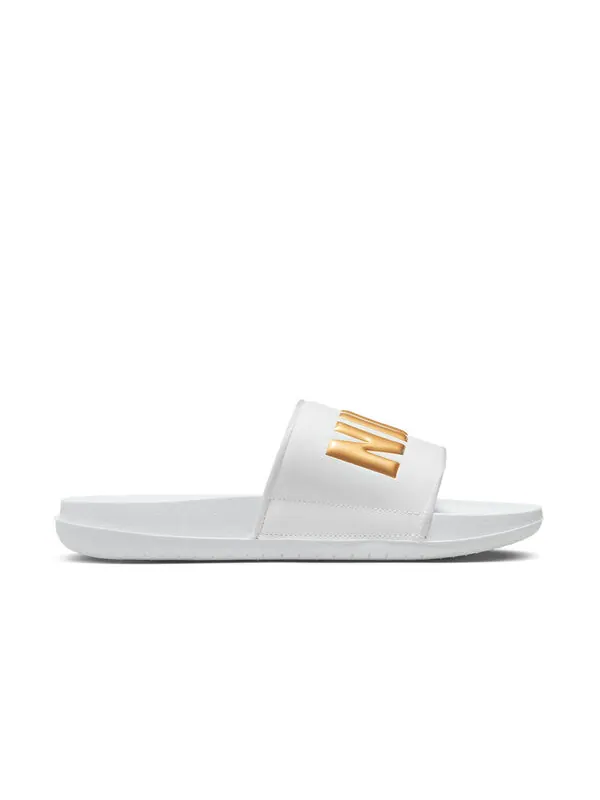 Тапочки offcourt slide 'white metallic gold' Nike — изображение 2 из 4, белый/золотистый