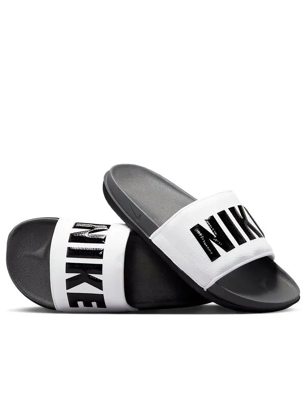 Тапочки offcourt slide 'dark grey white' Nike — изображение 1 из 4, черный белый