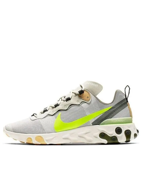 Кроссовки реагируют на элемент 55 Nike — изображение 1 из 4, серый/желтый