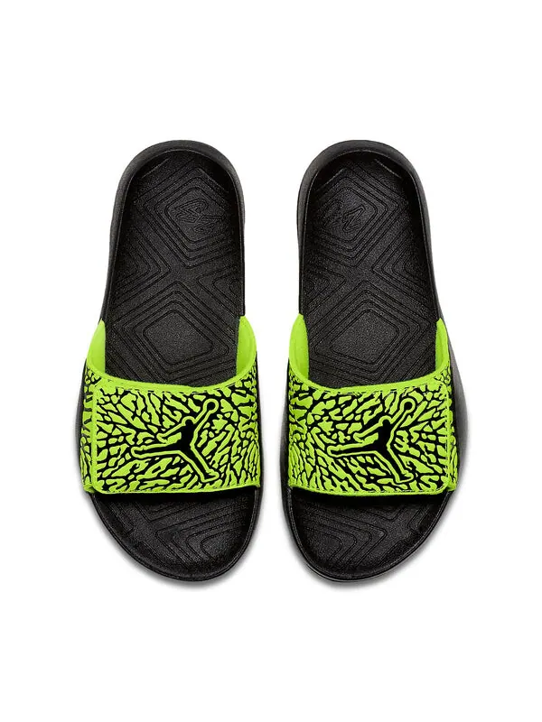 Тапочки hydro 7 v2 burst crack black yellow slippers 'black yellow' Air Jordan — изображение 3 из 4, черный/желтый