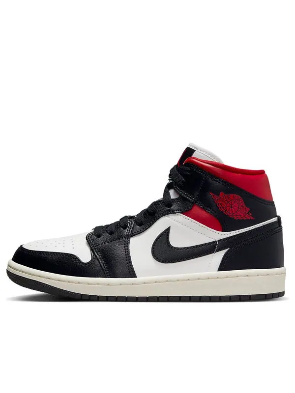 Кроссовки 1 mid 'black sail gym red' Air Jordan — изображение 1 из 4, черный/белый/красный