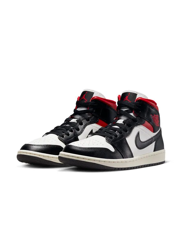 Кроссовки 1 mid 'black sail gym red' Air Jordan — изображение 3 из 4, черный/белый/красный