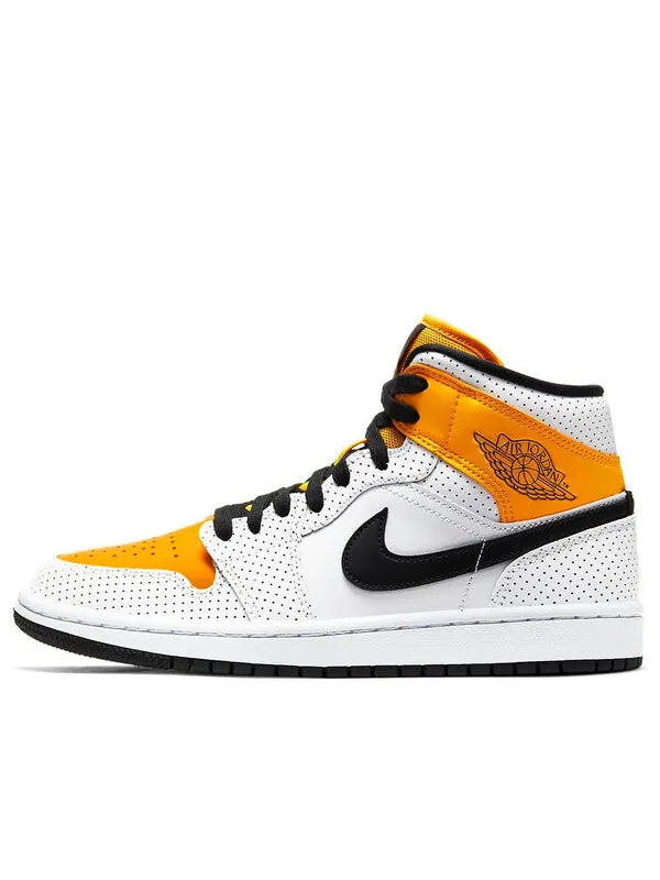 Кроссовки 1 средние Air Jordan — изображение 1 из 4, белый/черный/золотистый