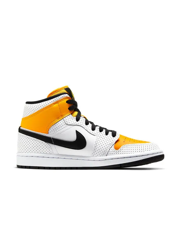 Кроссовки 1 средние Air Jordan — изображение 2 из 4, белый/черный/золотистый